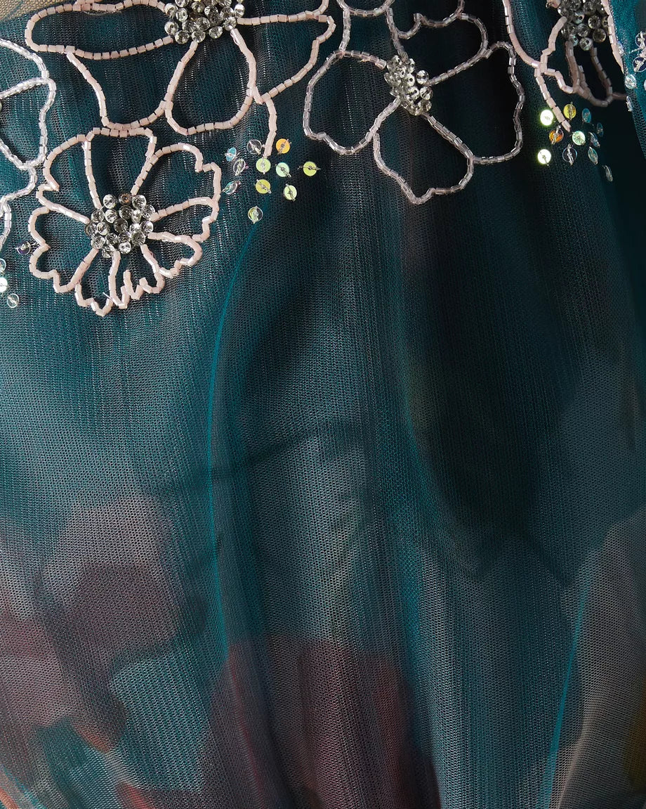 Dress-Teal Mesh