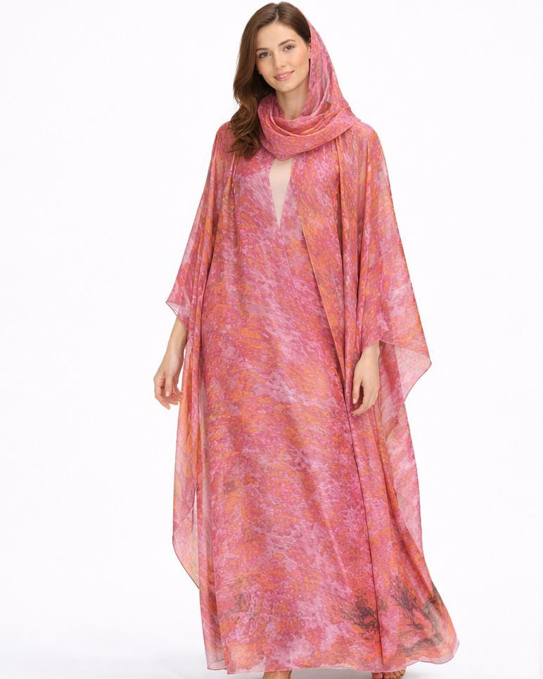 Abaya-organza pink